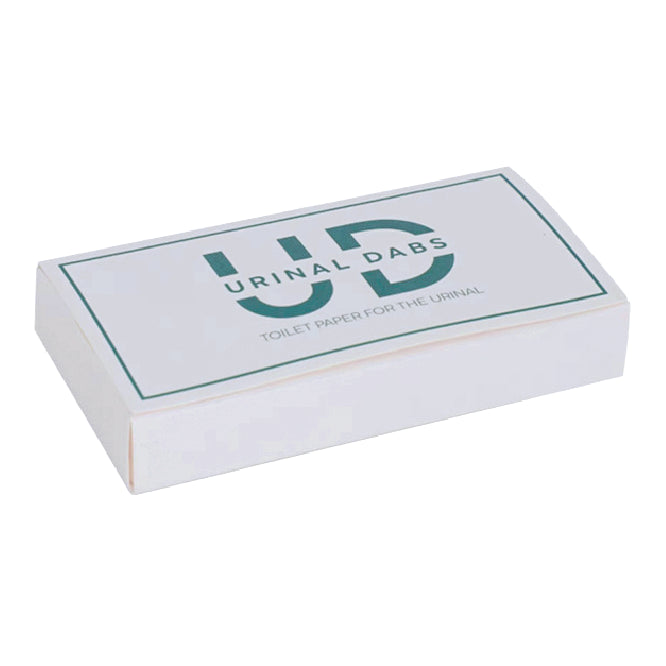 Urinal Dabs water-soluble hygiene sheet booklet for men